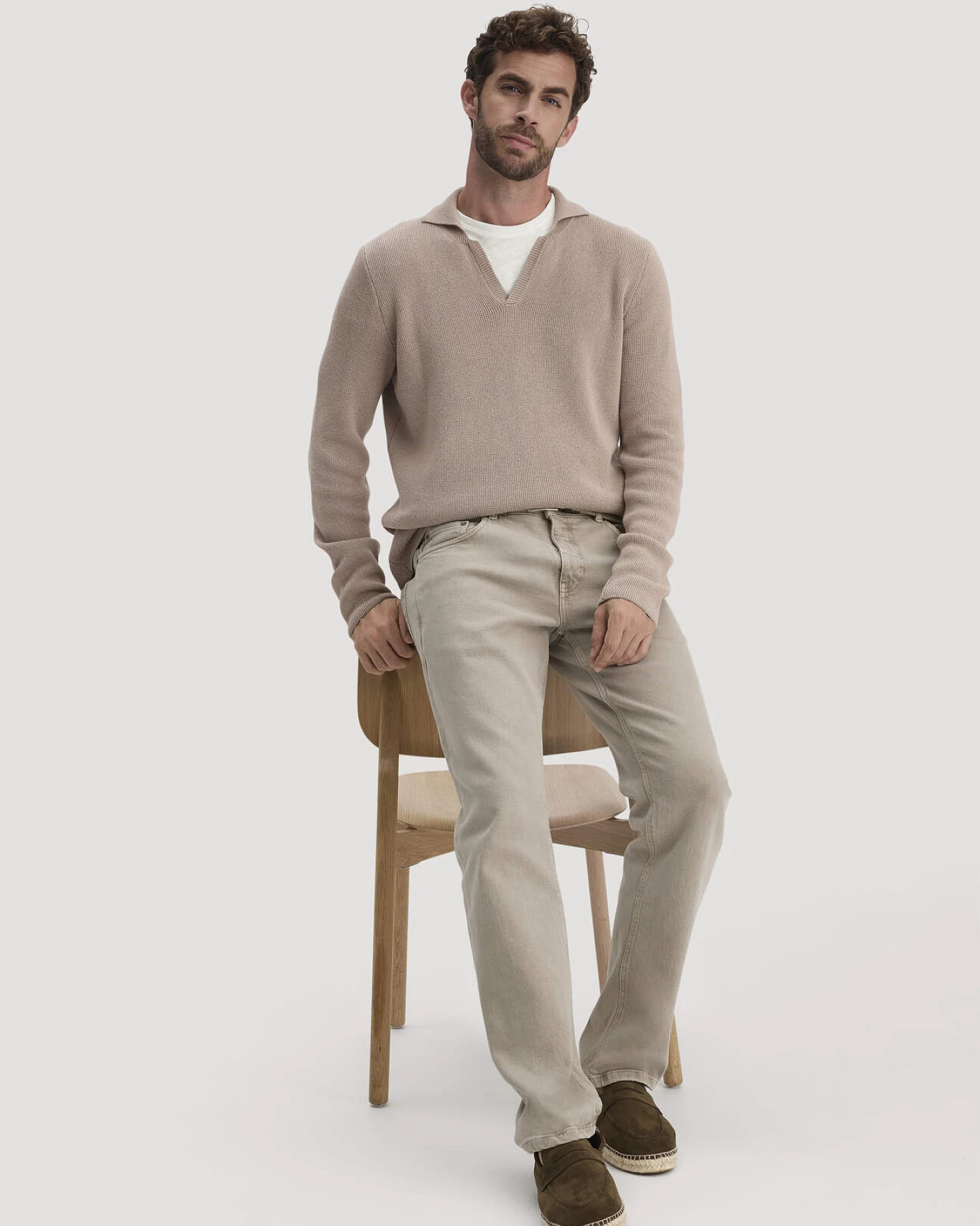 hessnatur Herren Jeans BEN Regular Straight aus Bio-Denim mit Hanf - beige - Größe 34/32 – Ansicht 4