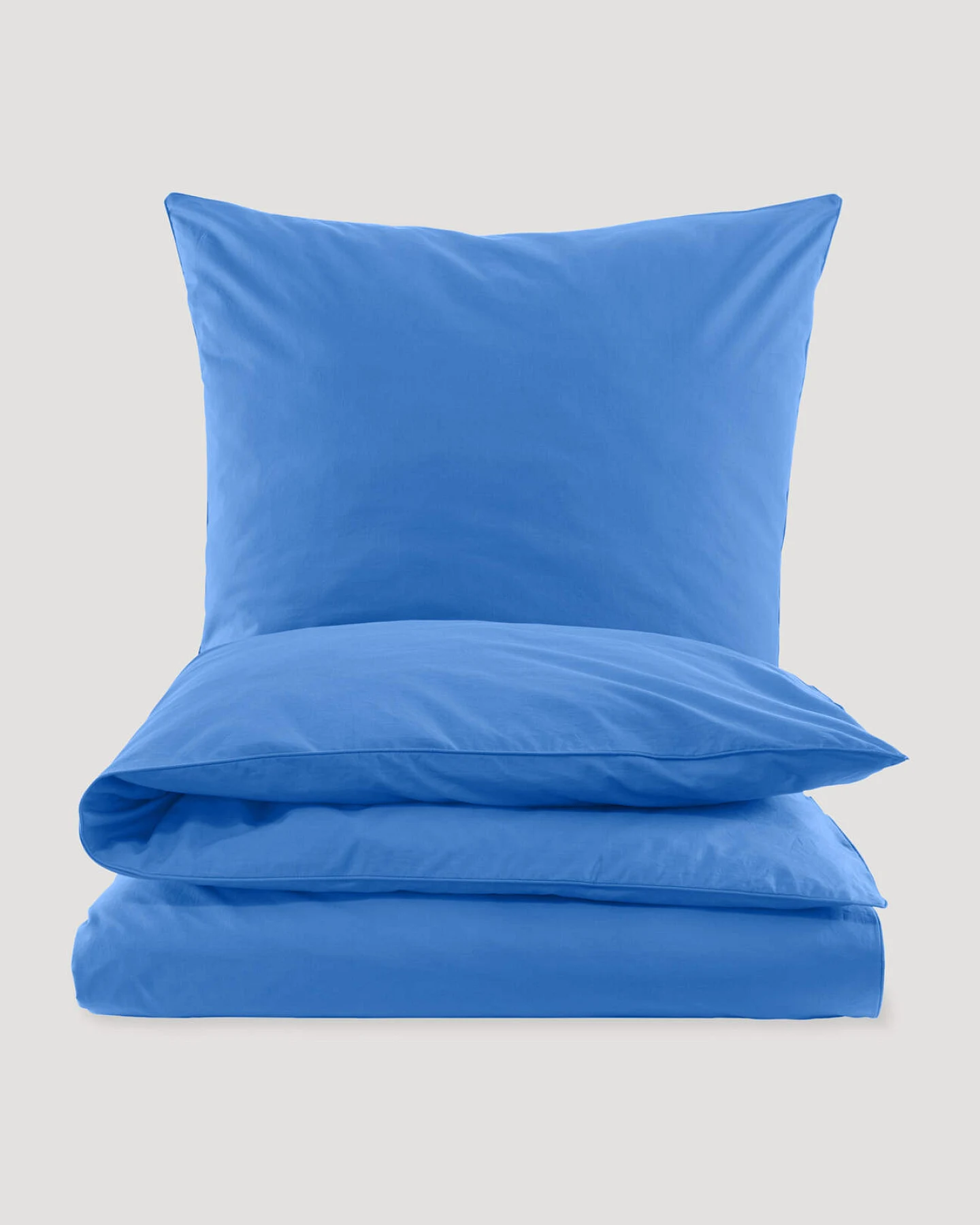 hessnatur Perkal Bettwäsche-Set aus Bio-Baumwolle - blau - Größe 155x220 / 40x80 cm – Ansicht 2