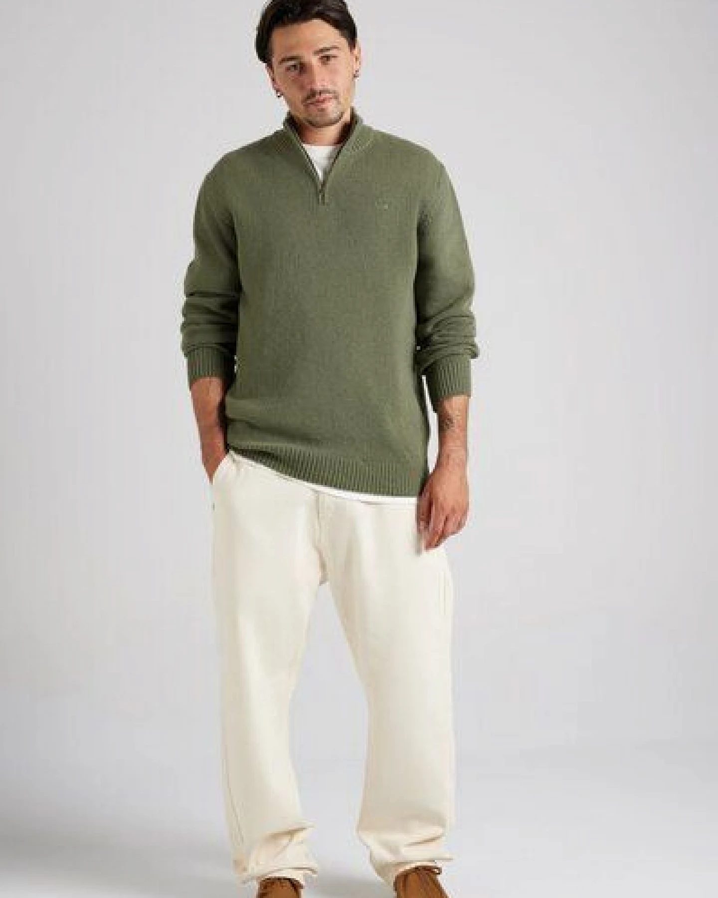 Trendsplant Bernia Quarter Zip Knit Sage – Ansicht 2