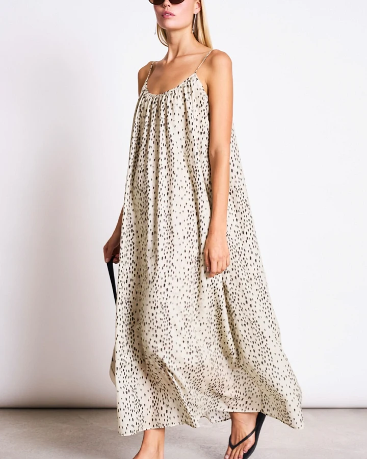 Kleid Tova Maxi Dalmatian Dots Off White