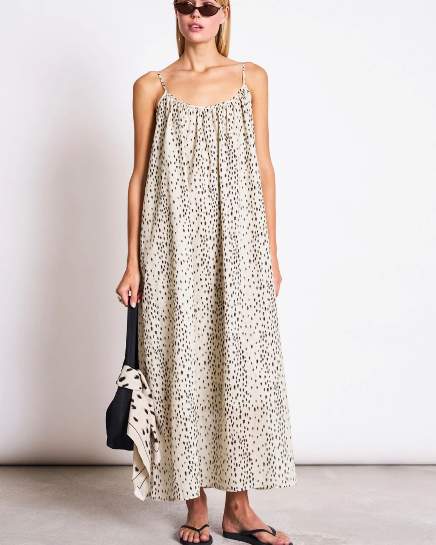 Kleid Tova Maxi Dalmatian Dots Off White – Ansicht 3