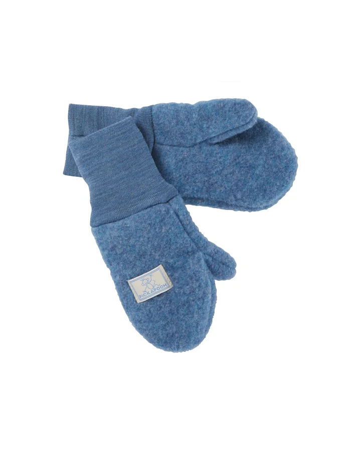 Pickapooh Kinder Fäustlinge Bio-Schurwolle Fleece jeans Gr.3 (2 bis 4 Jahre)