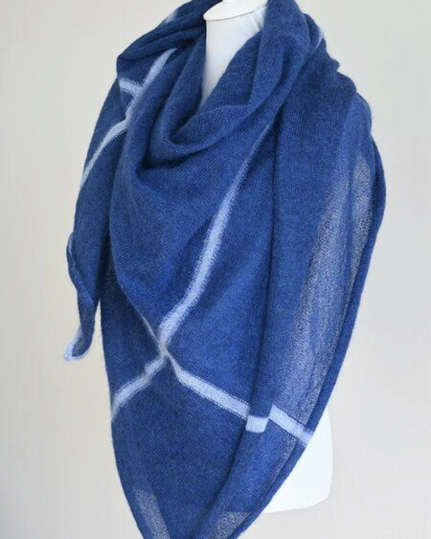 Susan's Fashion großes Mohairplaid Sue mit Karostreifen – Ansicht 3