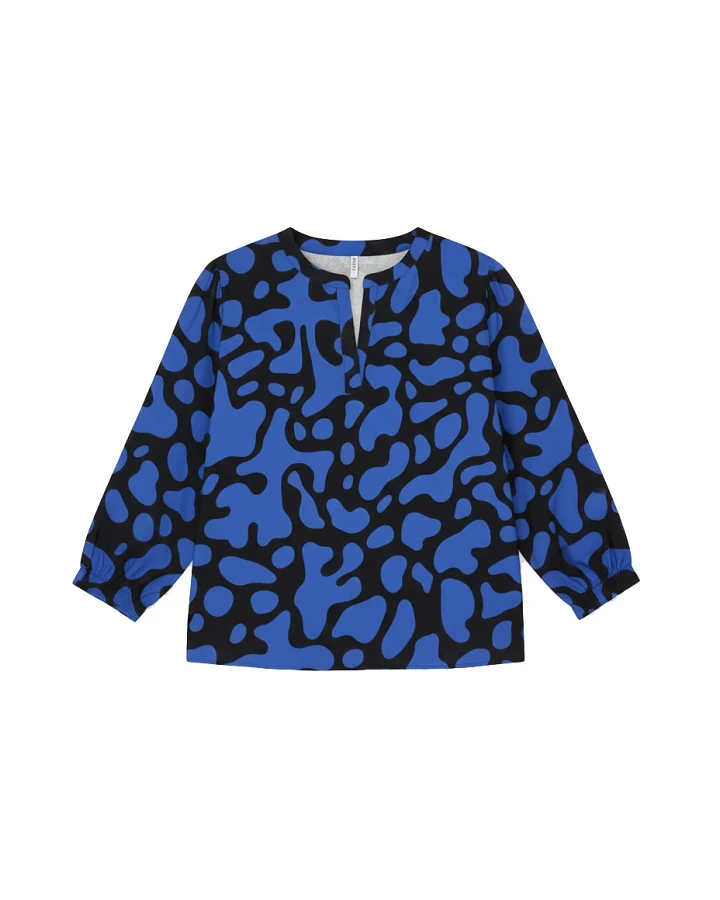 WiDDA Damen vegan Bluse Mit Fledermausärmeln Monya Blue Bubble
