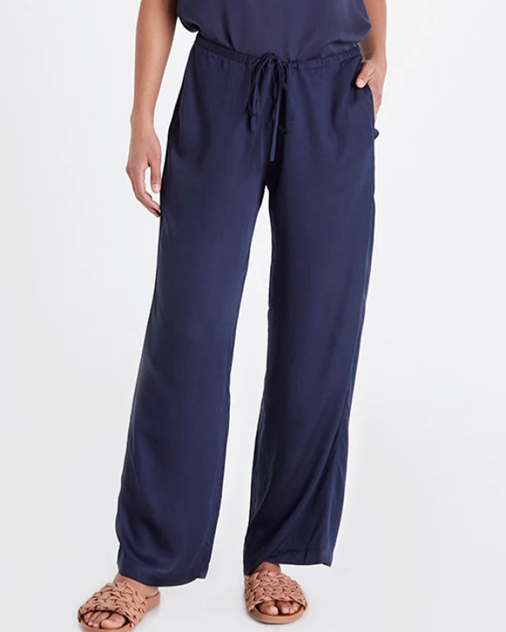 Neu Nomads Damen vegan Hose Mit Weitem Bein Palazzo Midnight
