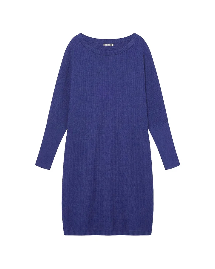 WiDDA Damen vegan Kleid Santi Gestrickt Königsblau