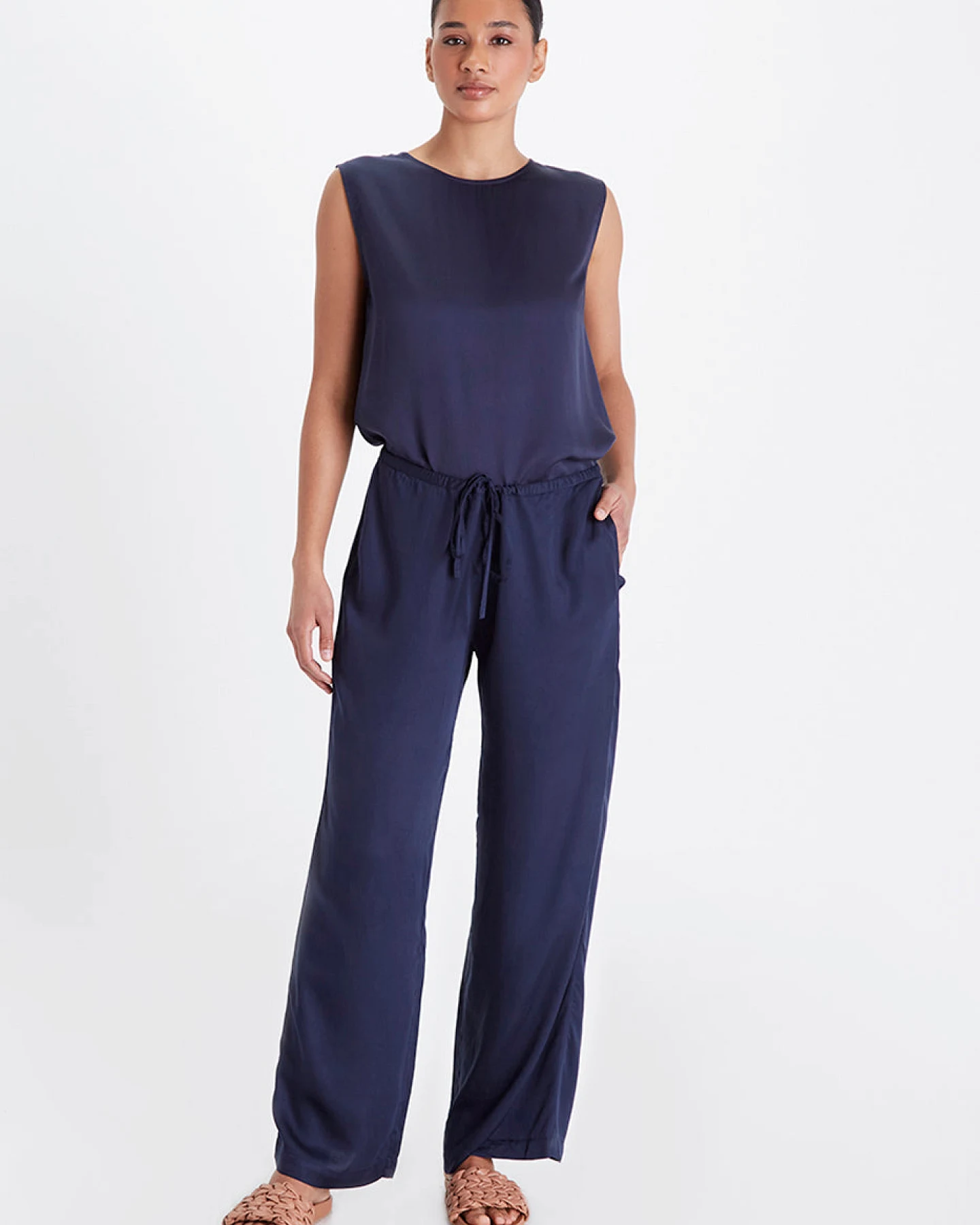 Neu Nomads Damen vegan Hose Mit Weitem Bein Palazzo Midnight – Ansicht 2