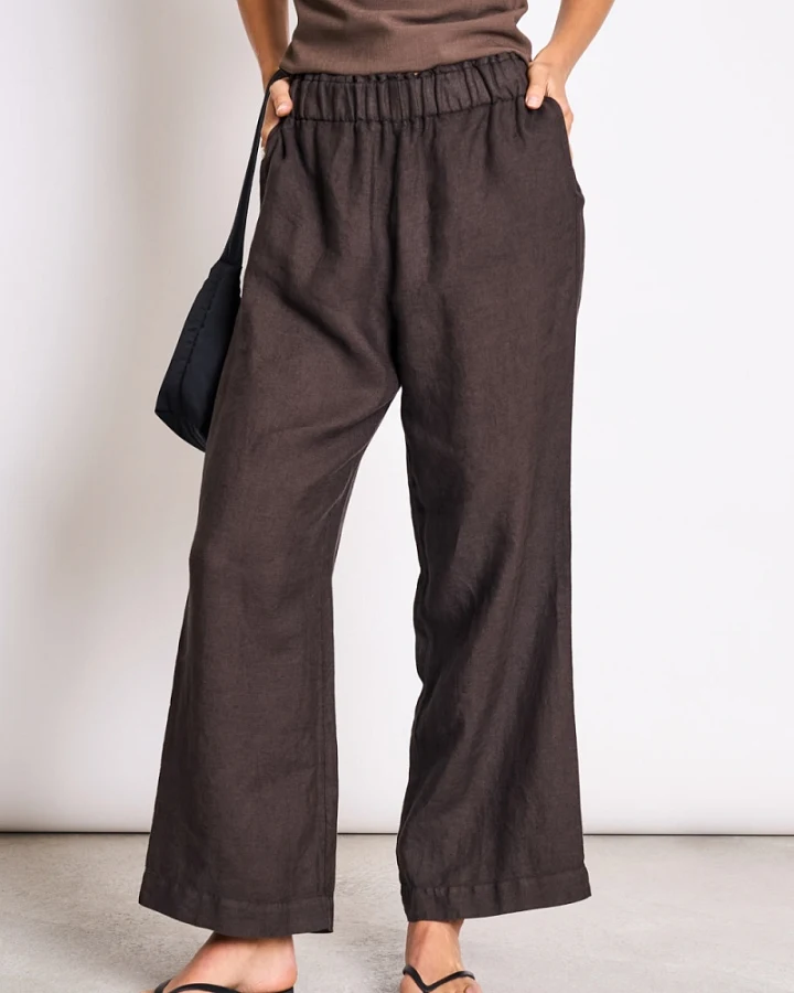 JAN N JUNE Damen vegan Hose Beveren Schlammbraun