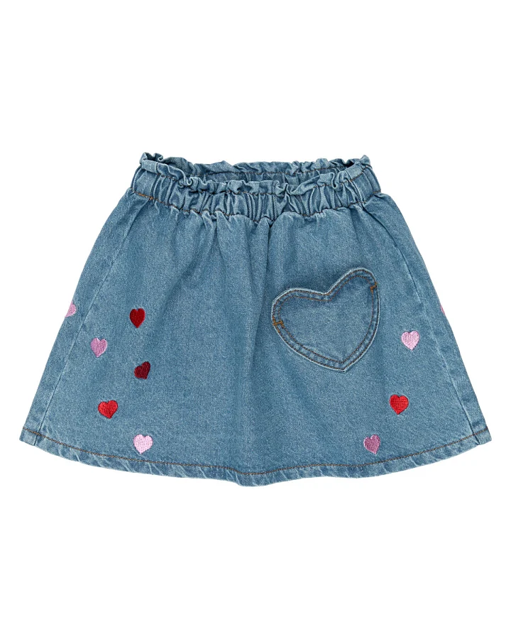 The NEW - Jeansrock mit Herzstickerei