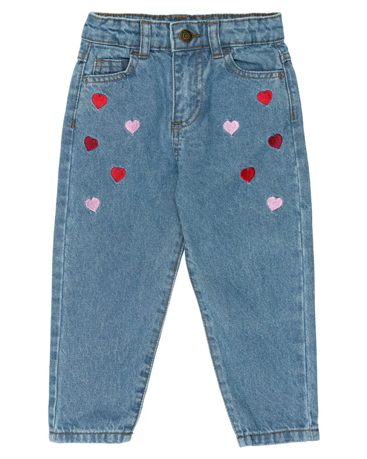 The NEW - Jeans-Hose mit Herzstickerei