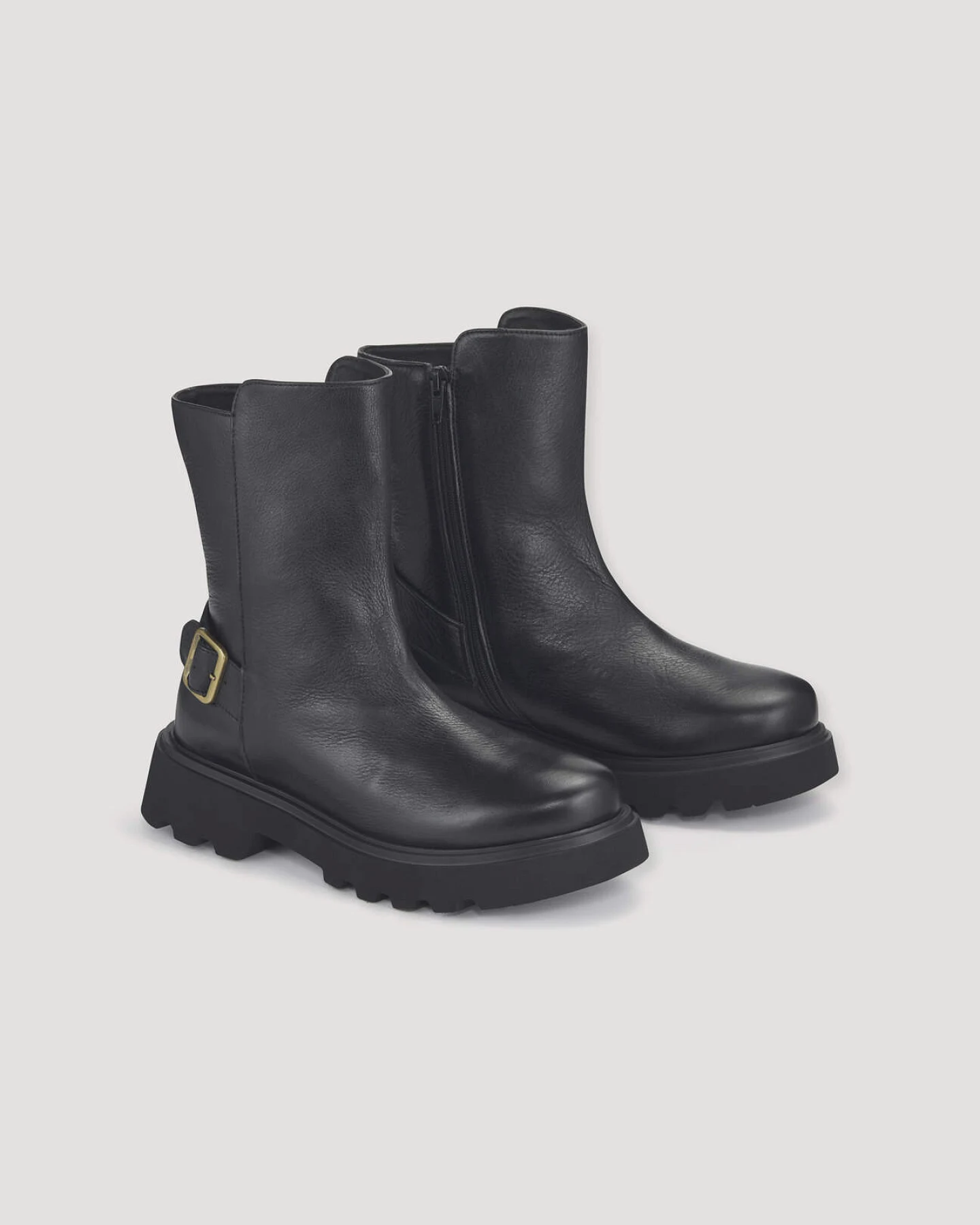 hessnatur Damen Stiefelette mit Schnalle aus Nappa-Rindleder - schwarz - Größe 36 – Ansicht 3