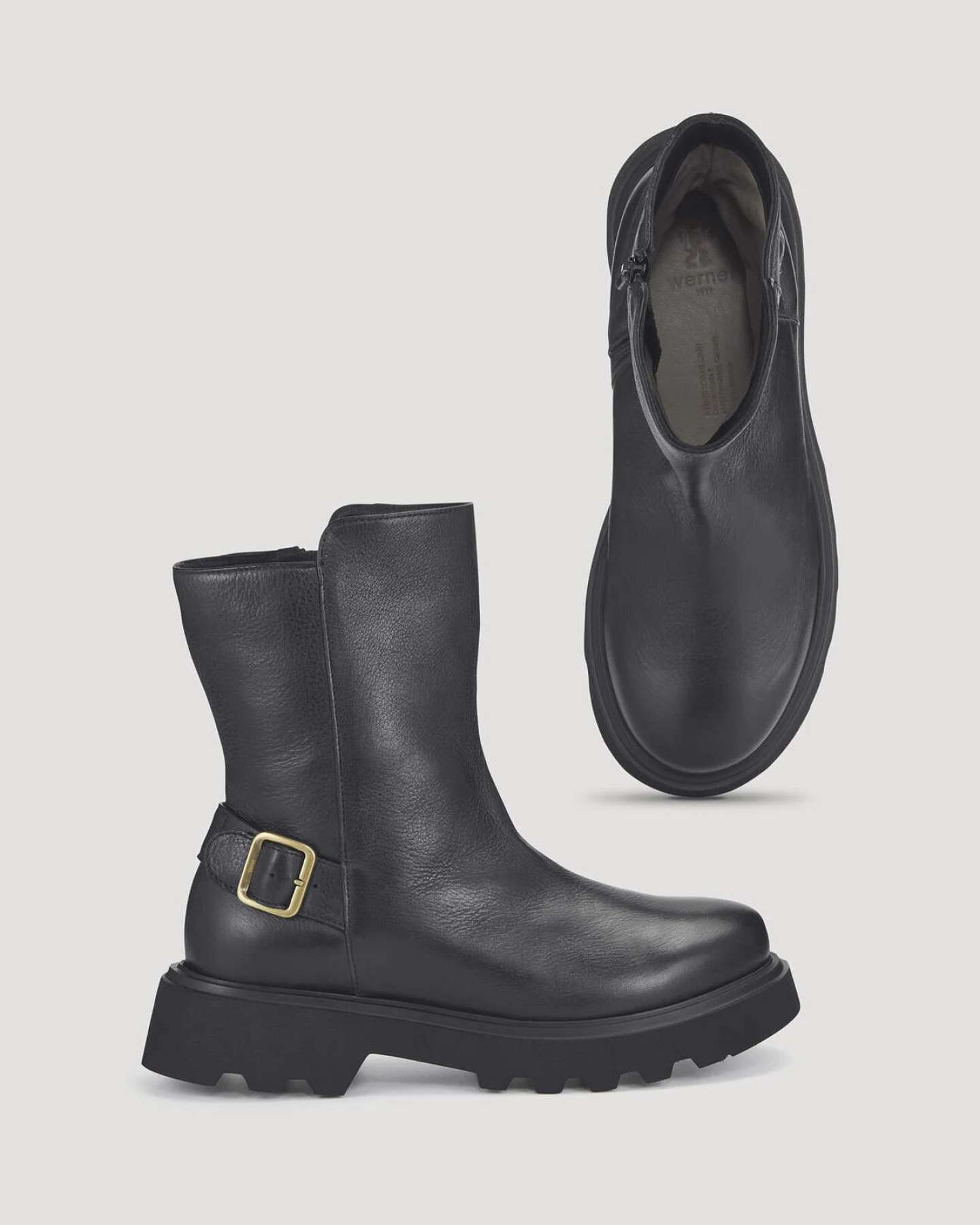 hessnatur Damen Stiefelette mit Schnalle aus Nappa-Rindleder - schwarz - Größe 39 – Ansicht 2