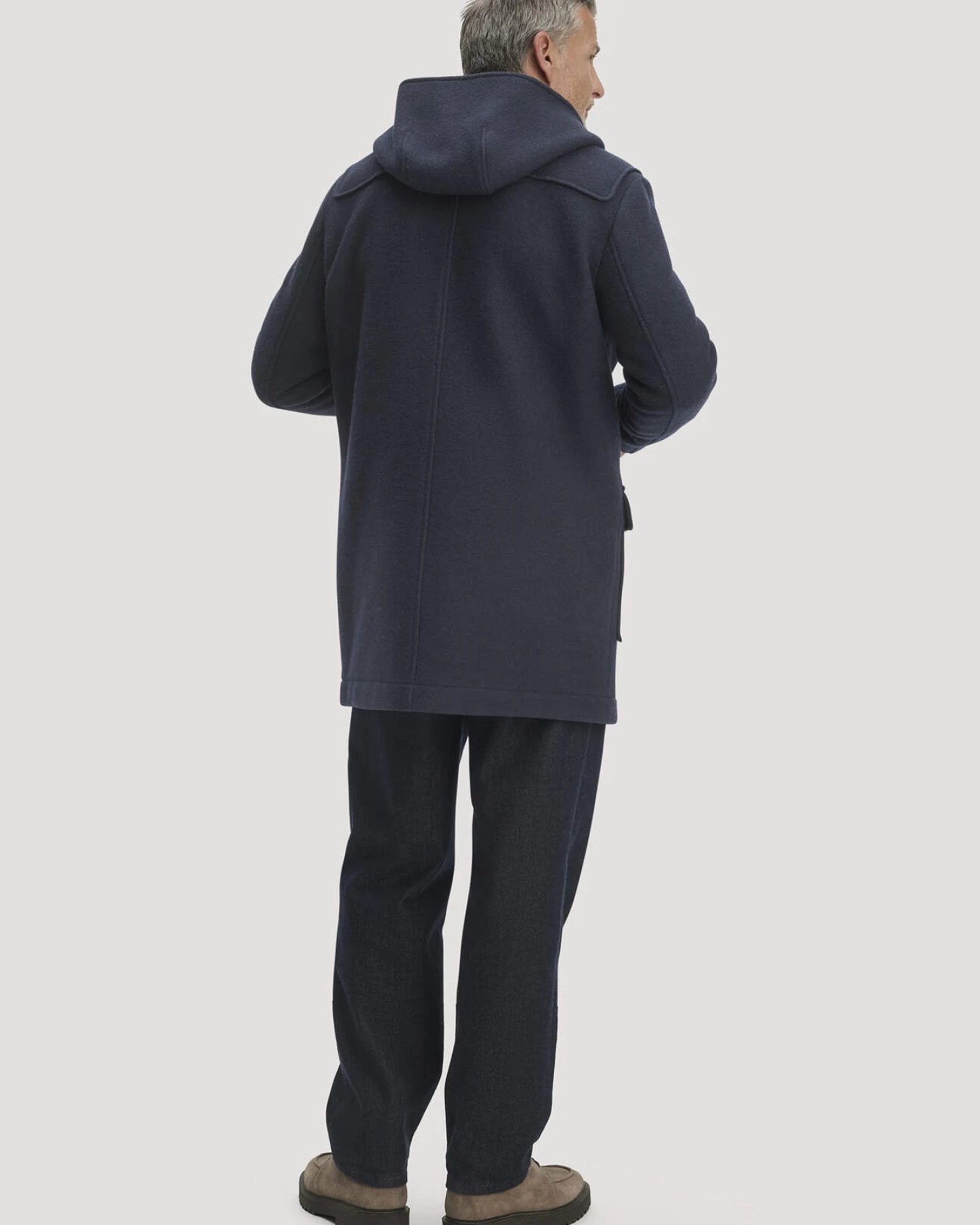 hessnatur Herren Rhön Dufflecoat Relaxed aus Rhönwolle und europäischer Schurwolle - blau - Größe 56 – Ansicht 2