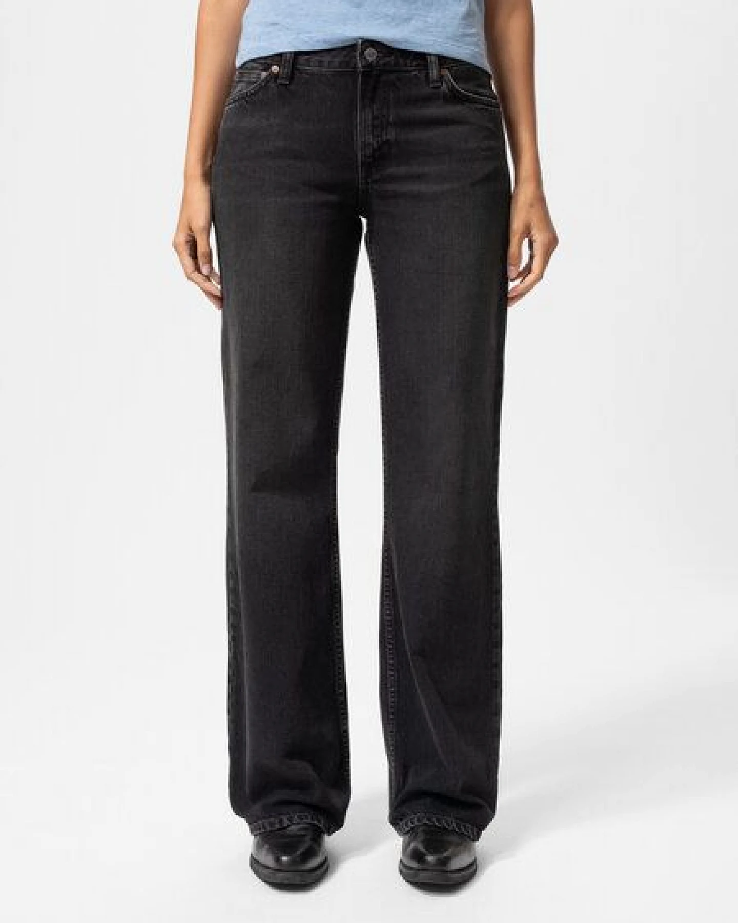 Nudie Jeans Jeans Wide Heidi Slow Black – Ansicht 3