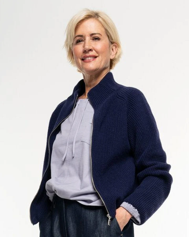 Alma & Lovis Zip-Strickjacke aus Kaschmir und Wolle