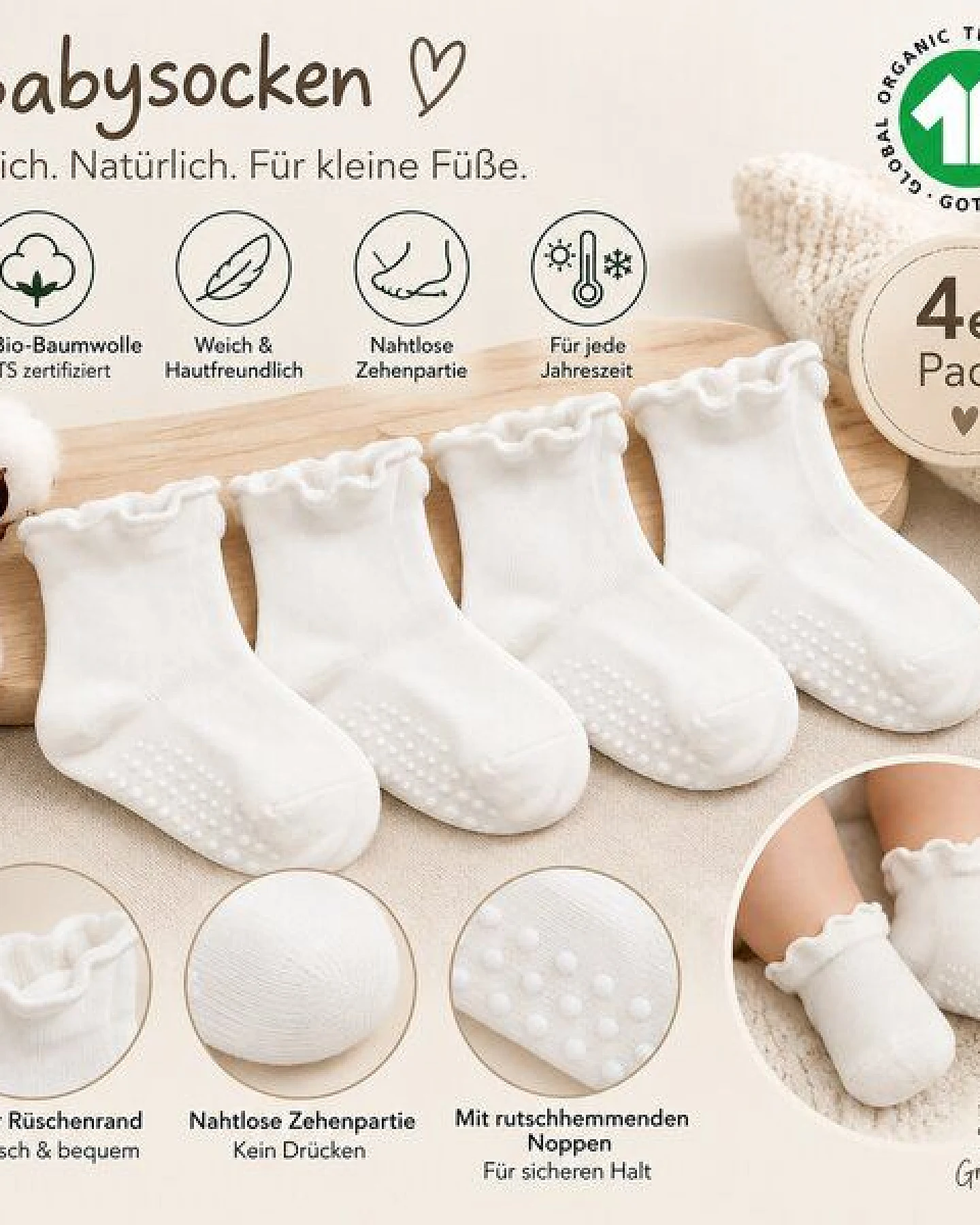 bistyle Baby Socken mit Rüschenbündchen – Ansicht 4