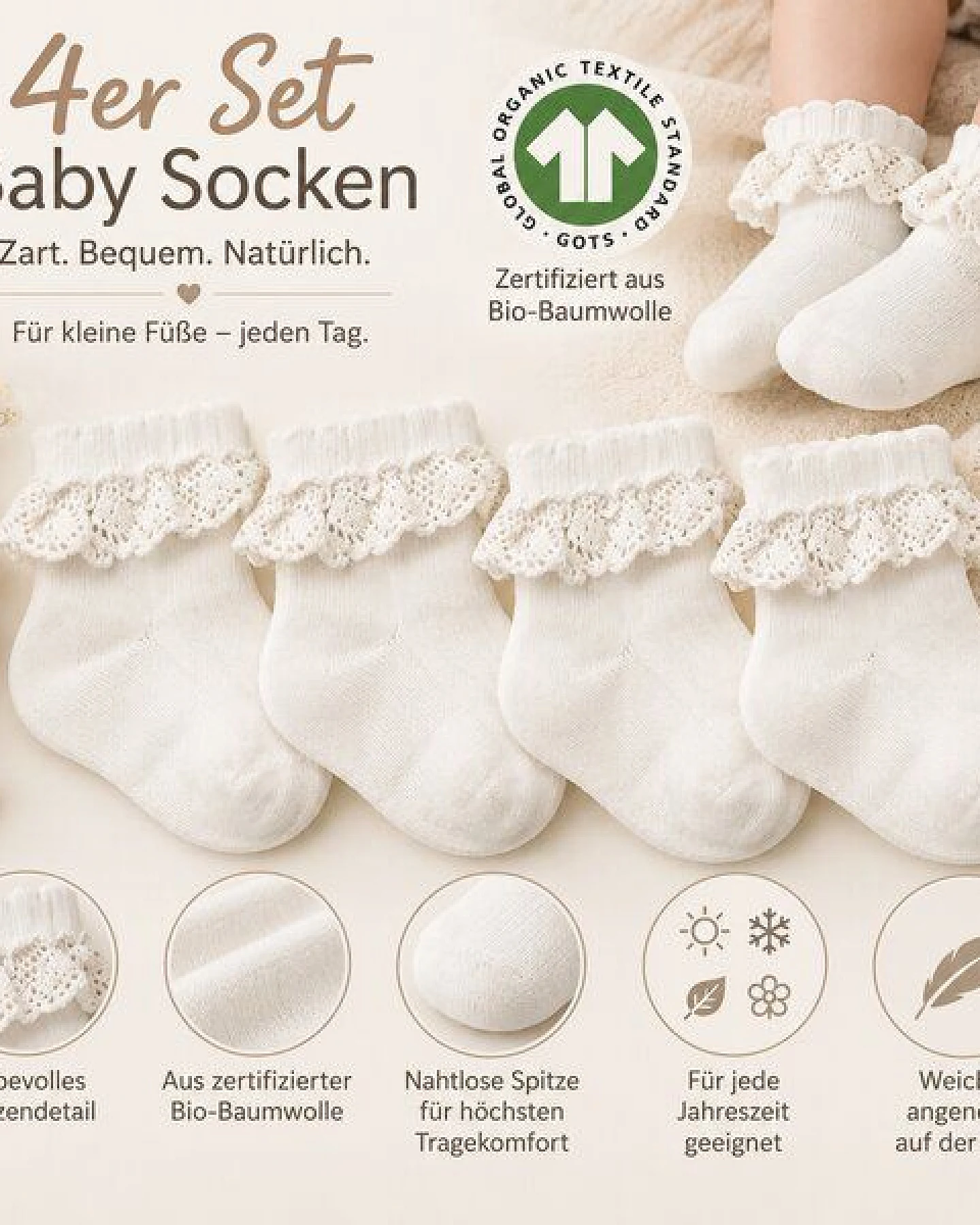 bistyle Baby Socken mit Spitze – Ansicht 4