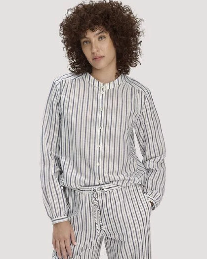 hessnatur Streifen Bluse Relaxed aus Bio-Baumwolle mit Leinen