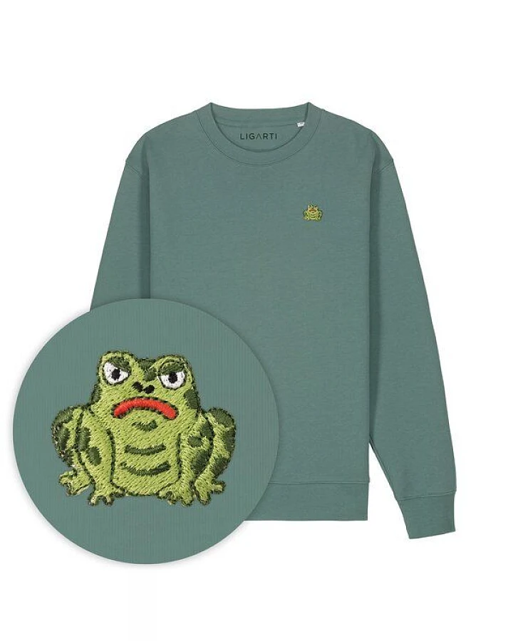 Bestickter Pullover – Gretel die Kröte – LIGARTI Tiermanufaktur