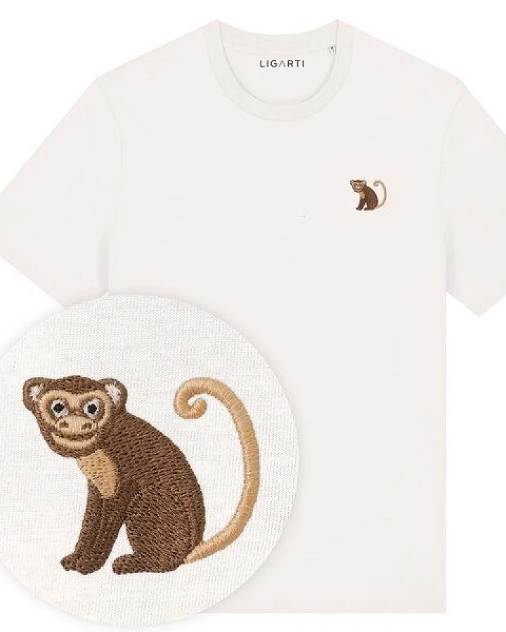Besticktes T-Shirt – Albert der Affe – LIGARTI Tiermanufaktur