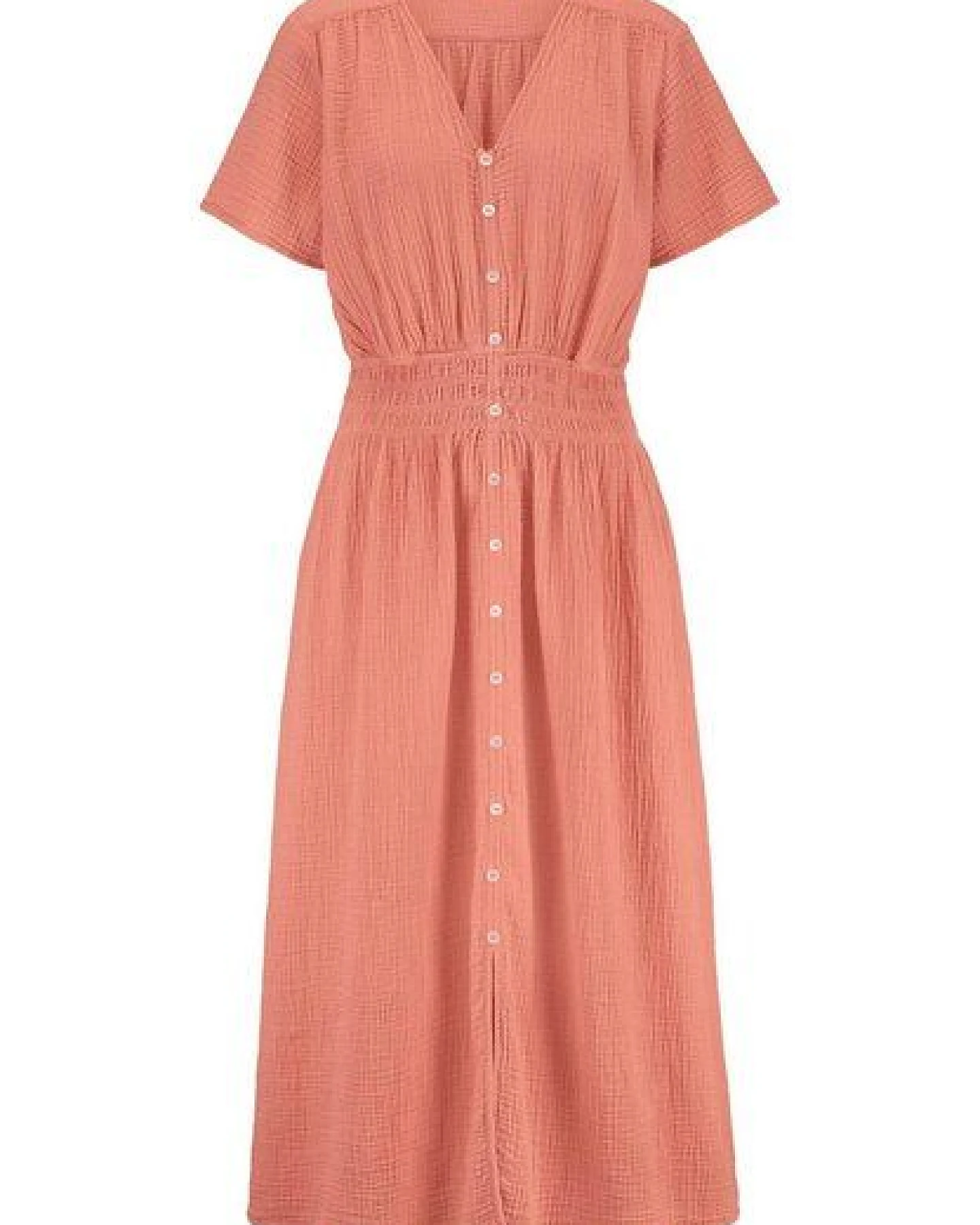 hessnatur Musselin Kleid mit Taillierung Midi aus reiner Bio-Baumwolle – Ansicht 3