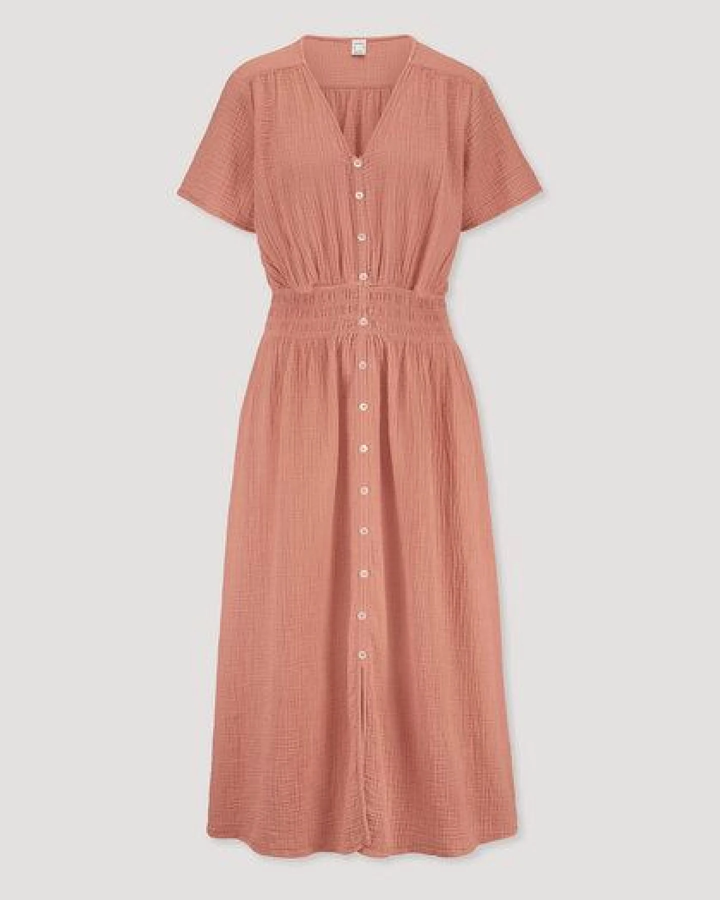 hessnatur Musselin Kleid mit Taillierung Midi aus reiner Bio-Baumwolle – Ansicht 4