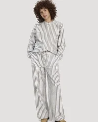 Produktseite: hessnatur Gewebe Streifen Hose Relaxed aus Leinen und Baumwolle