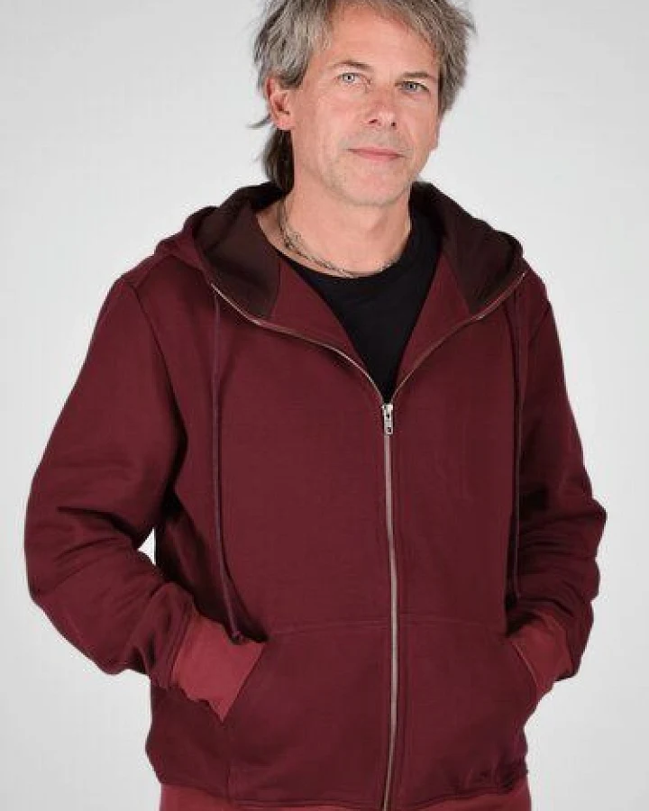 Mrs.Hippie Herren-Sweatjacke "Matthew" mit Kapuze aus Bio-Baumwolle
