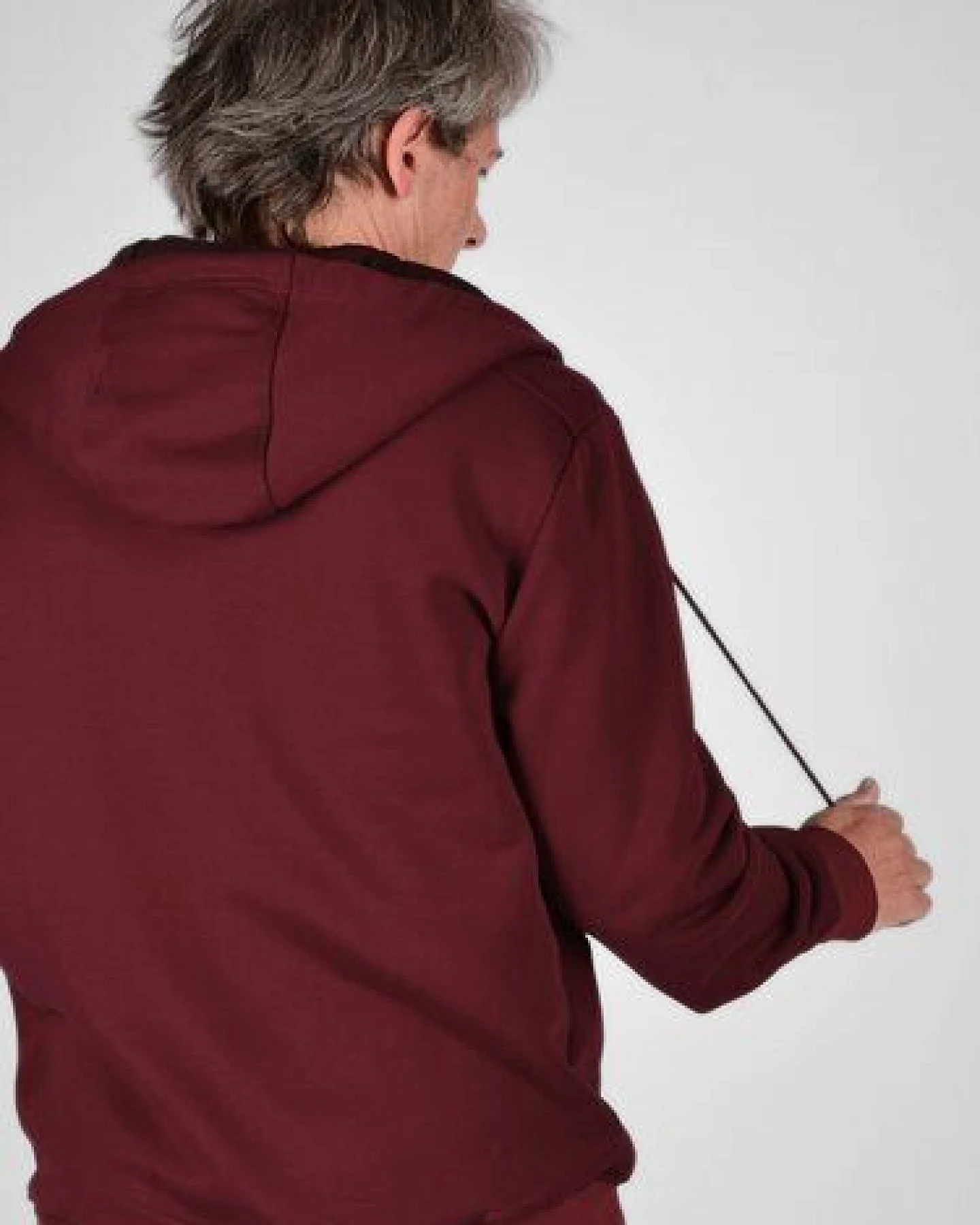 Mrs.Hippie Herren-Sweatjacke "Matthew" mit Kapuze aus Bio-Baumwolle – Ansicht 2