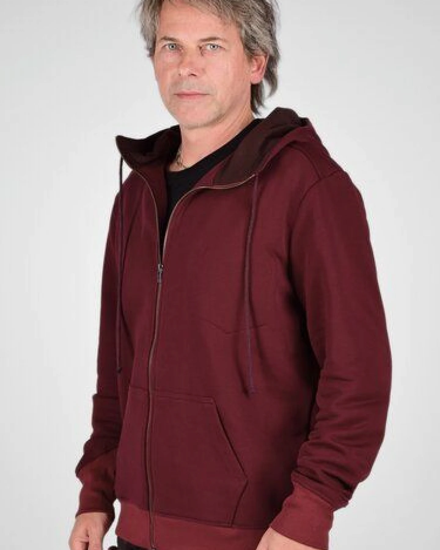 Mrs.Hippie Herren-Sweatjacke "Matthew" mit Kapuze aus Bio-Baumwolle – Ansicht 4