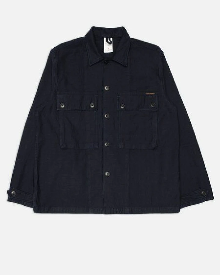 Nudie Jeans Nino Overshirt - Back Sateen Indigo