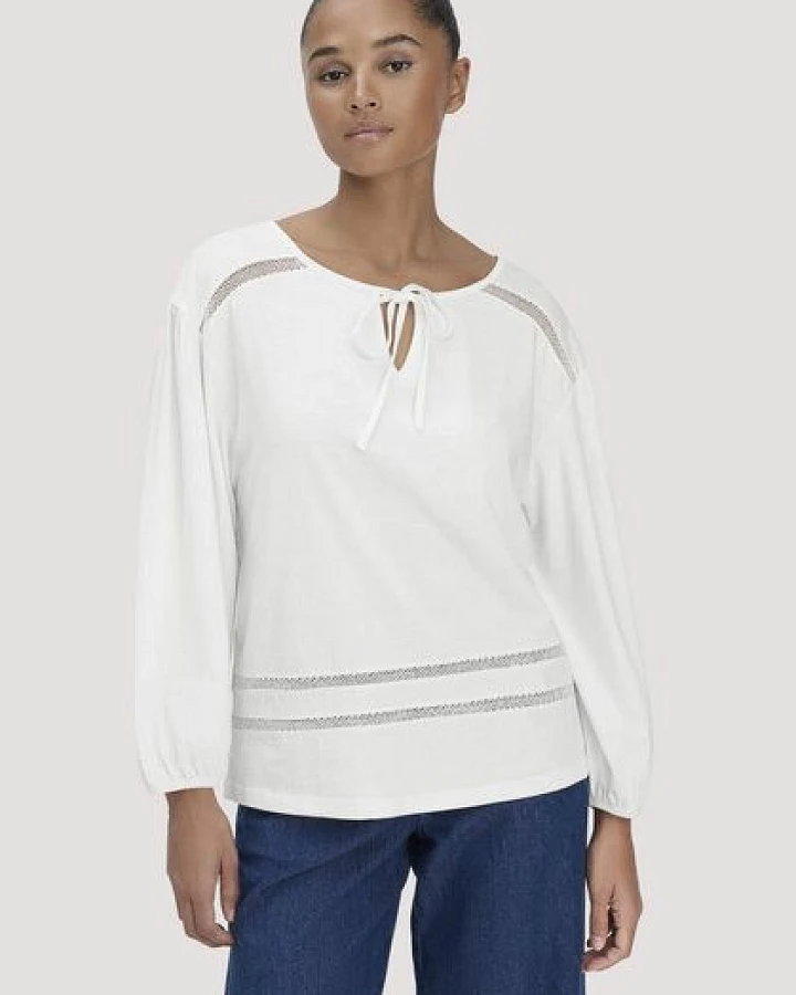 hessnatur Bohemian Lace Longsleeve Oversize aus reiner Bio-Baumwolle