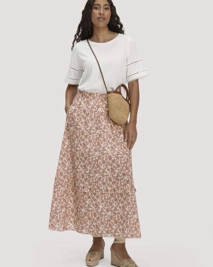 hessnatur Gewebe Print Rock Maxi aus reiner Bio-Baumwolle