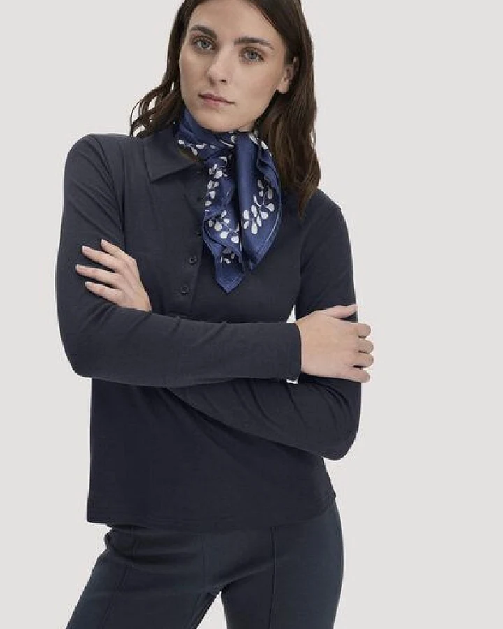hessnatur Longsleeve Polo Slim aus reiner Bio-Baumwolle