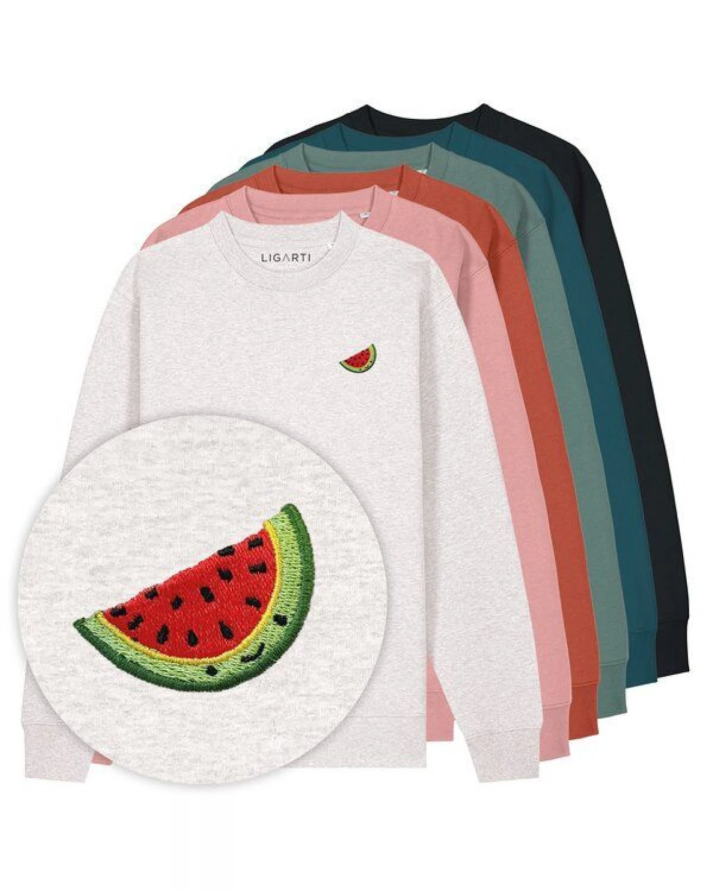 Bestickter Pullover – Wassermelone – LIGARTI Tiermanufaktur – Ansicht 2