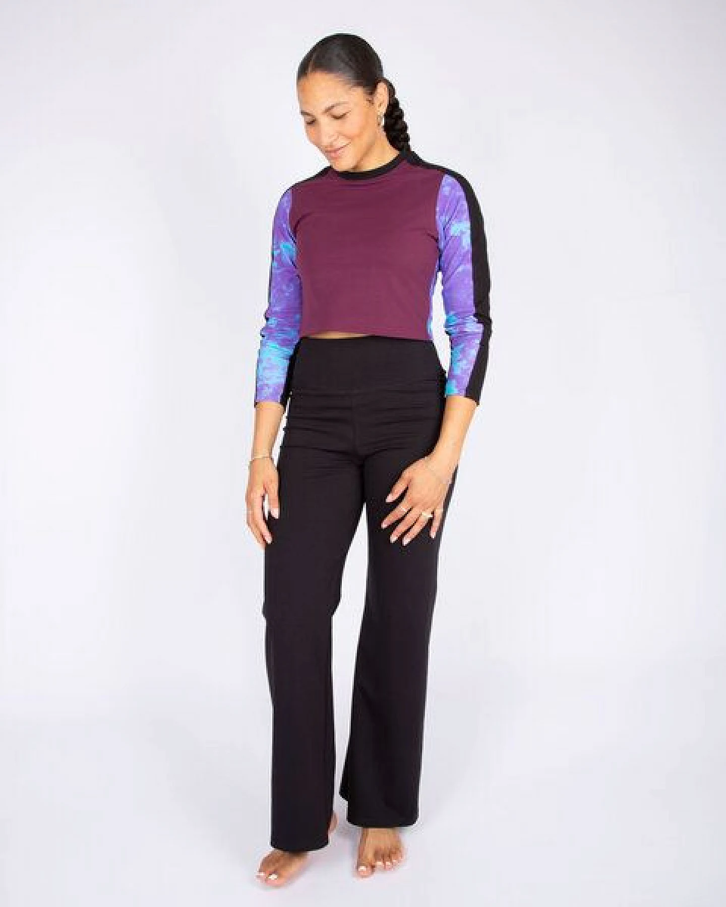 ÆVRIL Damen Yoga Leggings // Schwarz// Bio-Baumwolle – Ansicht 3