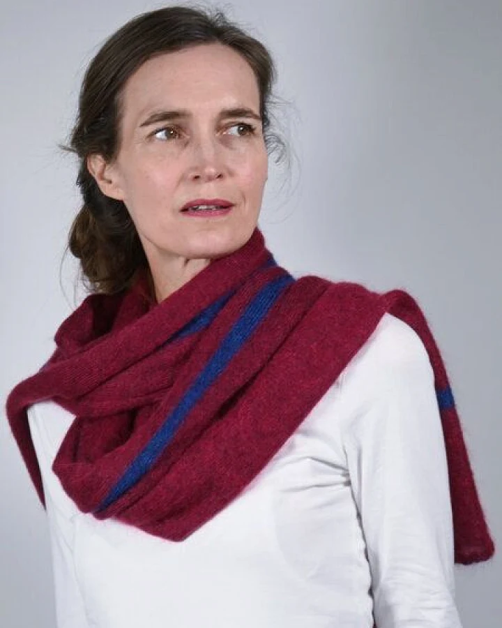 Susan's Fashion Mohairschal Sue mit Karostreifen