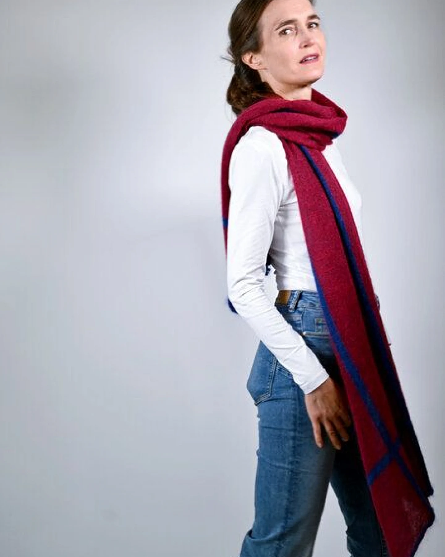 Susan's Fashion Mohairschal Sue mit Karostreifen – Ansicht 2