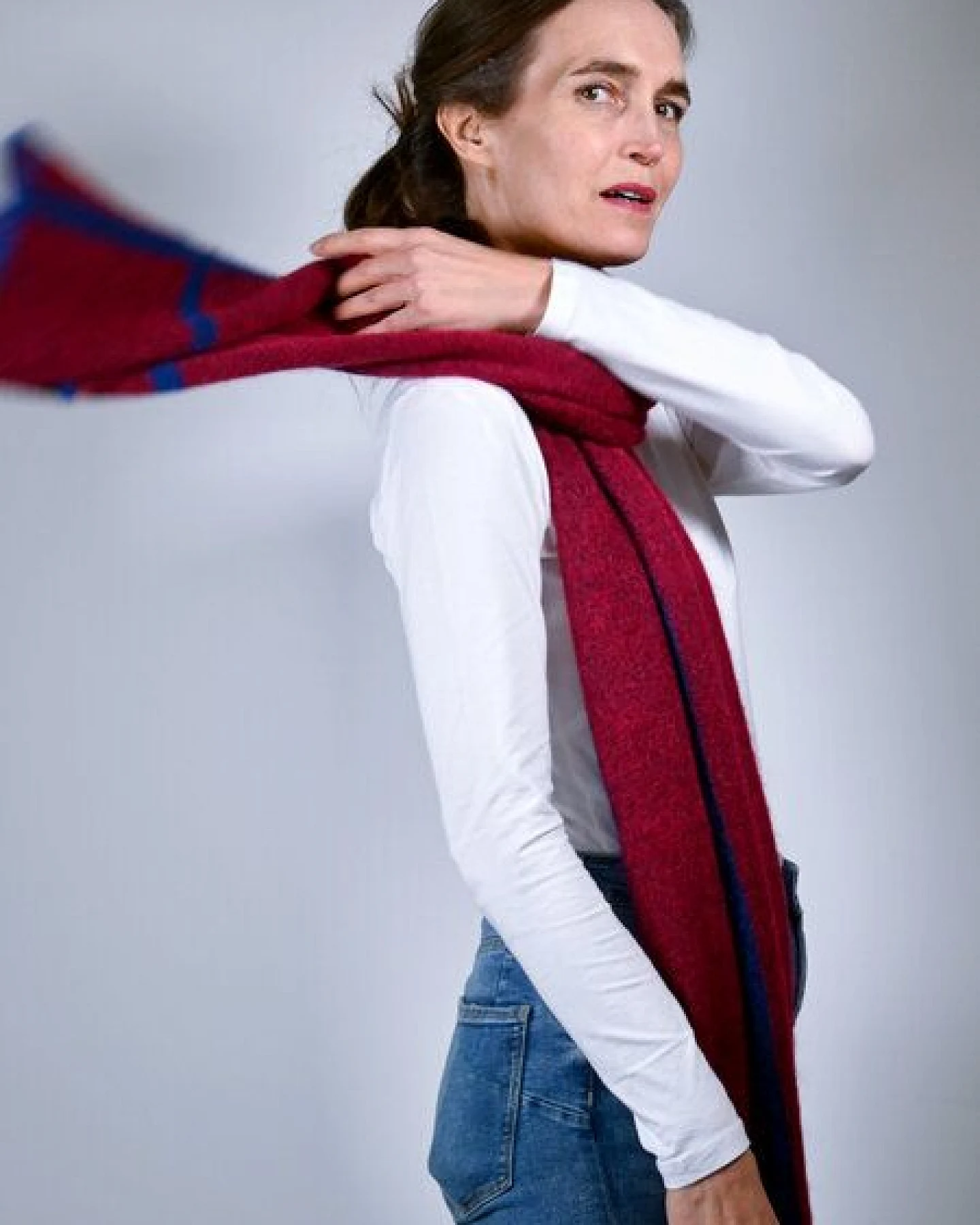 Susan's Fashion Mohairschal Sue mit Karostreifen – Ansicht 3