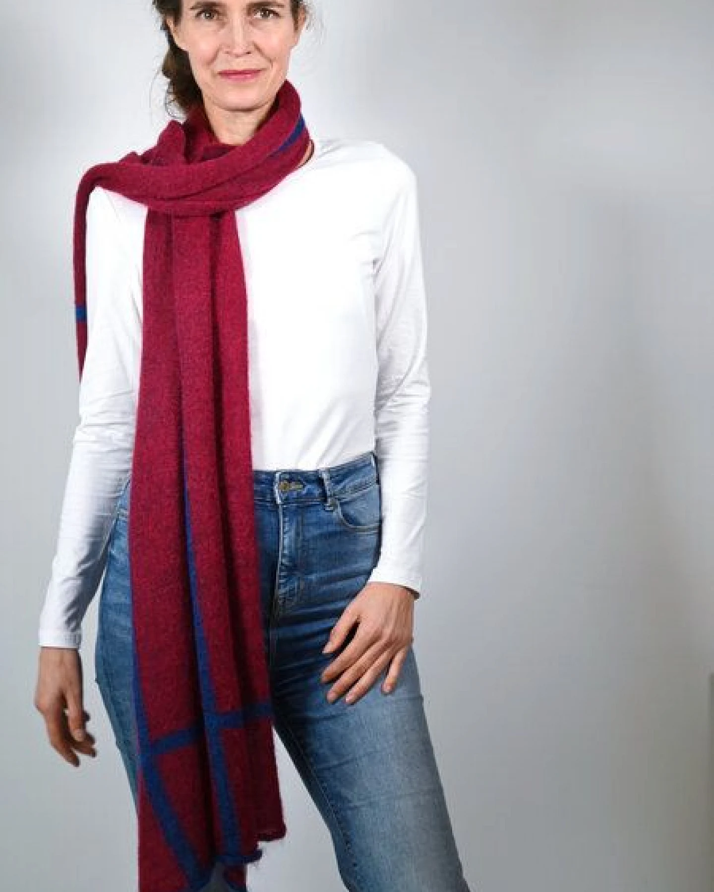 Susan's Fashion Mohairschal Sue mit Karostreifen – Ansicht 4