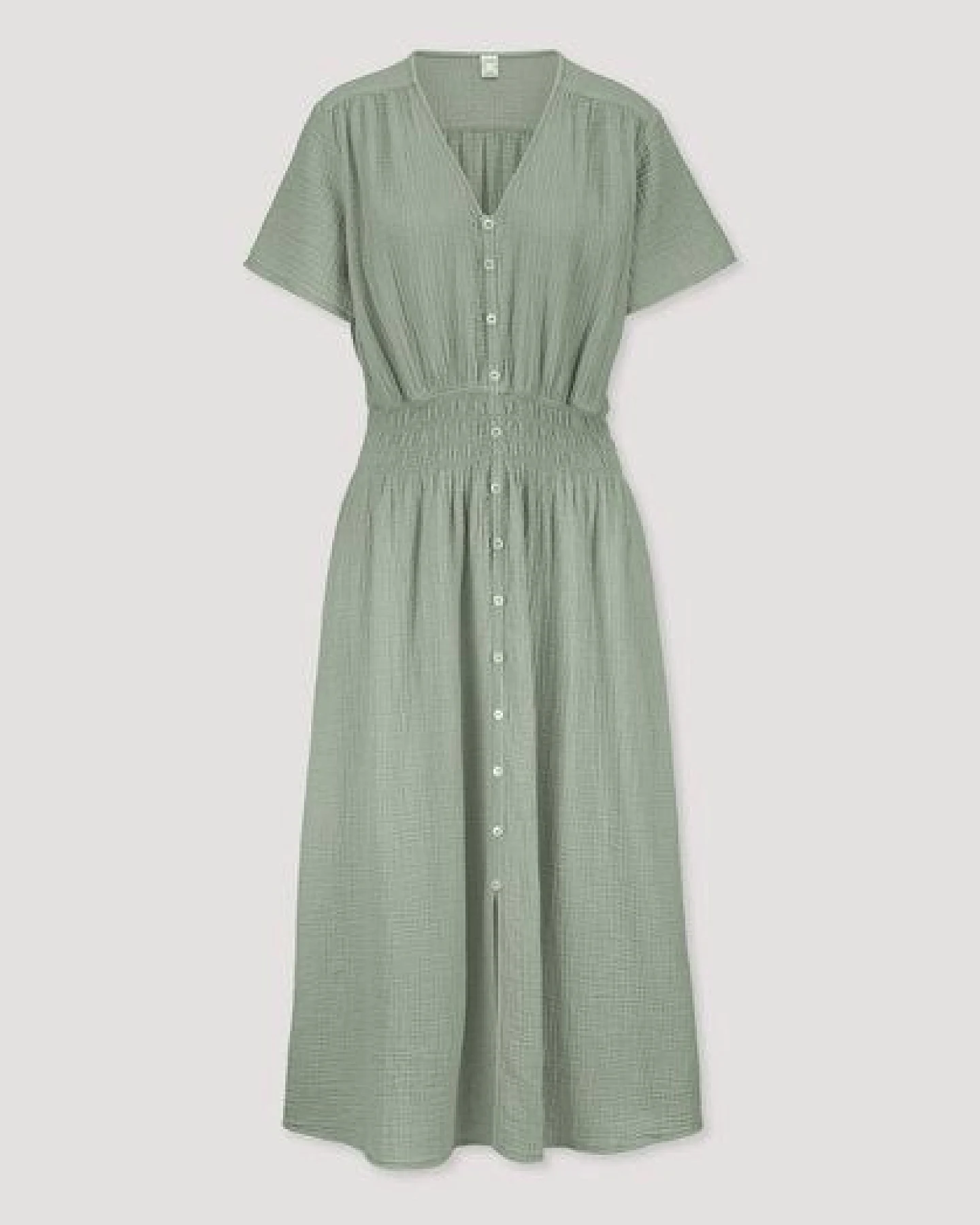 hessnatur Musselin Kleid mit Taillierung Midi aus reiner Bio-Baumwolle – Ansicht 4