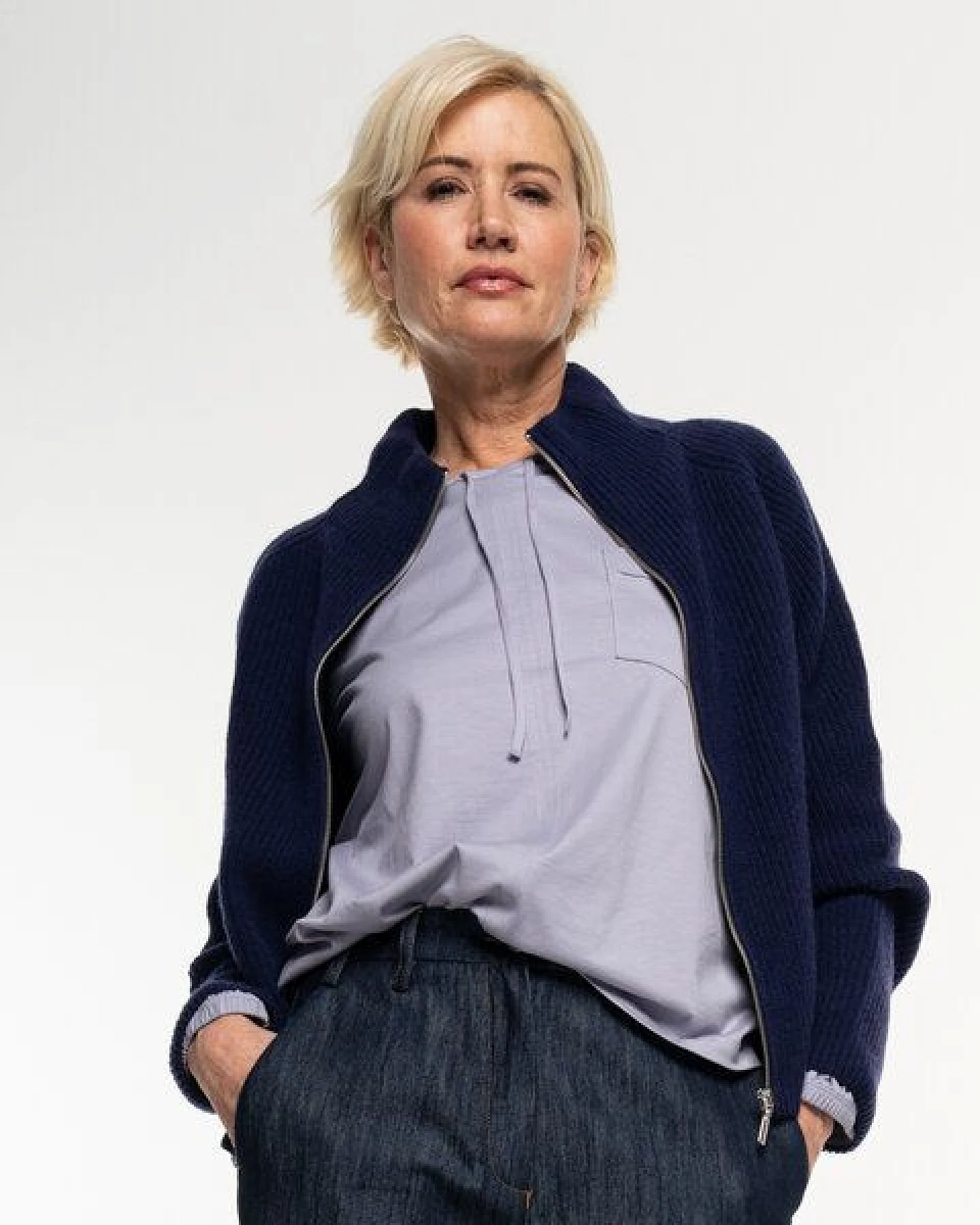 Alma & Lovis Zip-Strickjacke aus Kaschmir und Wolle – Ansicht 3