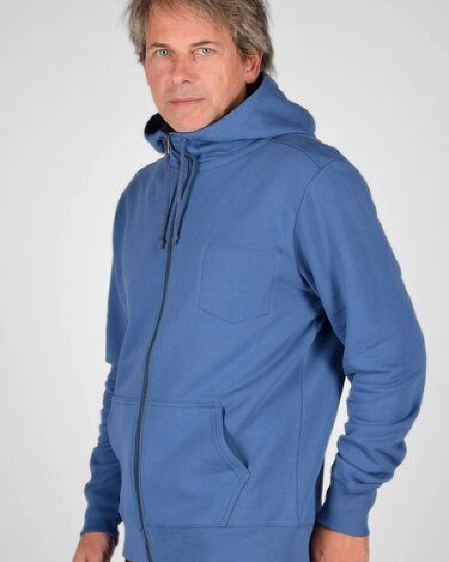 Mrs.Hippie Herren-Sweatjacke "Matthew" mit Kapuze aus Bio-Baumwolle – Ansicht 3