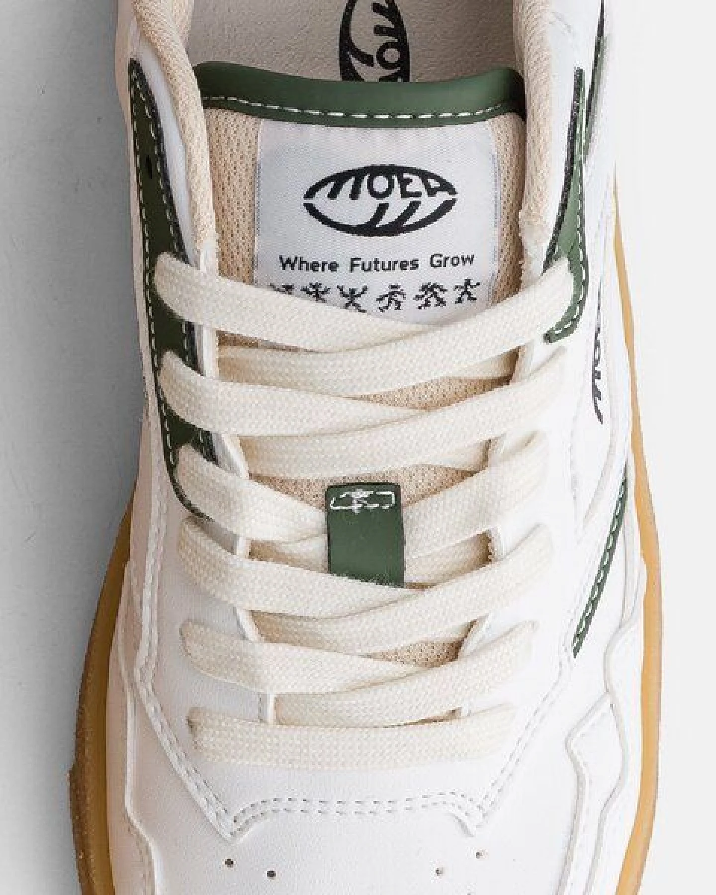 MoEa Sneakers Origin Low - White & Green - Apple – Ansicht 3