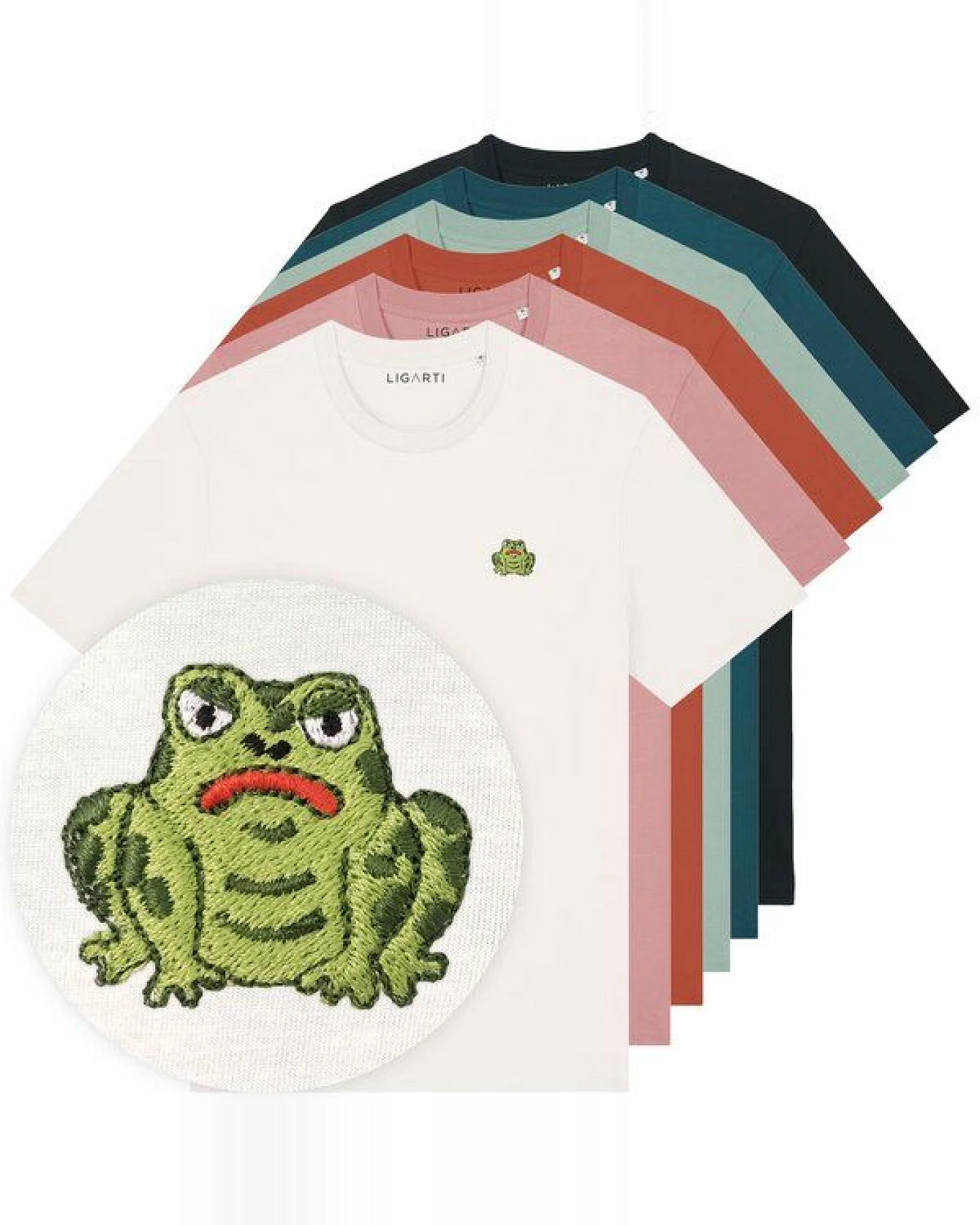 Besticktes T-Shirt – Gretel die Kröte – LIGARTI Tiermanufaktur – Ansicht 2