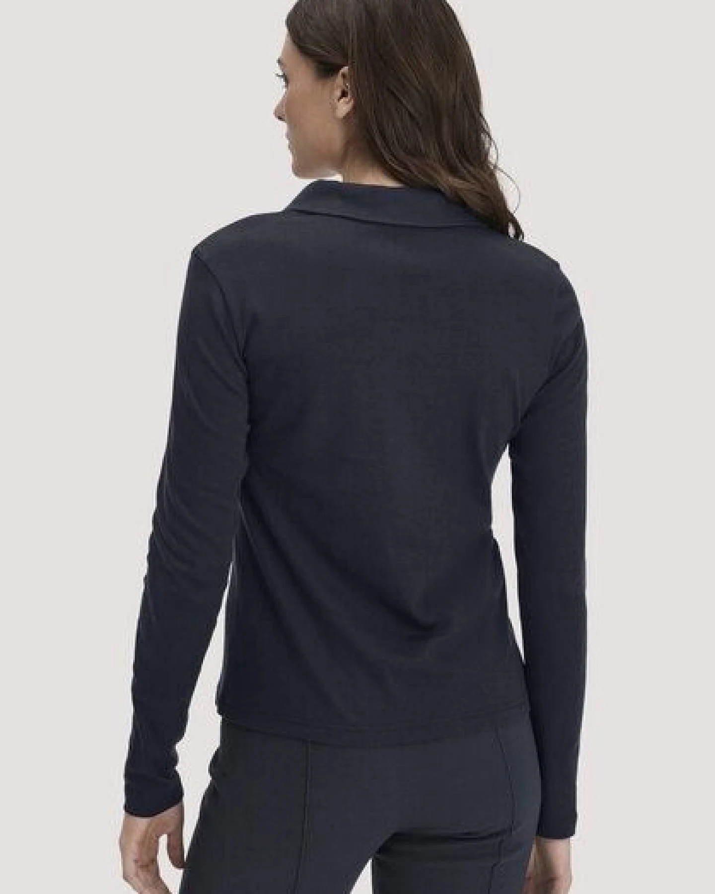 hessnatur Longsleeve Polo Slim aus reiner Bio-Baumwolle – Ansicht 2