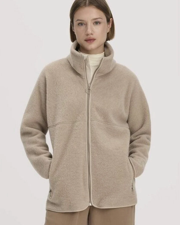 hessnatur Wollfleece Jacke Oversized aus reiner Bio-Merinowolle