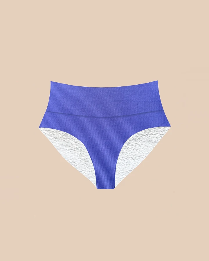 Woodlike Damen vegan Bikiniunterteil Reversible Emee High Waist Flieder / Weiß