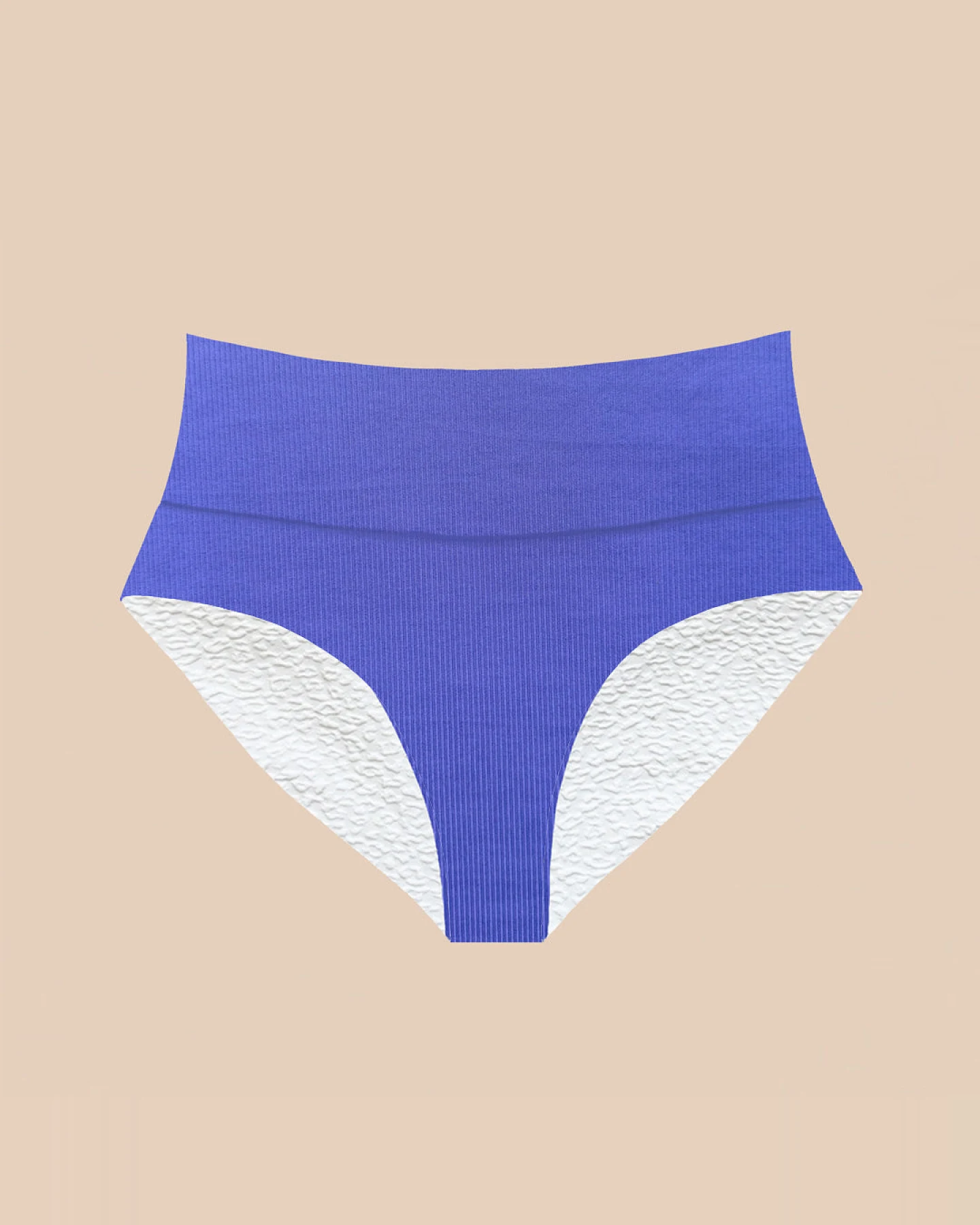 Woodlike Damen vegan Bikiniunterteil Reversible Emee High Waist Flieder / Weiß – Ansicht 2