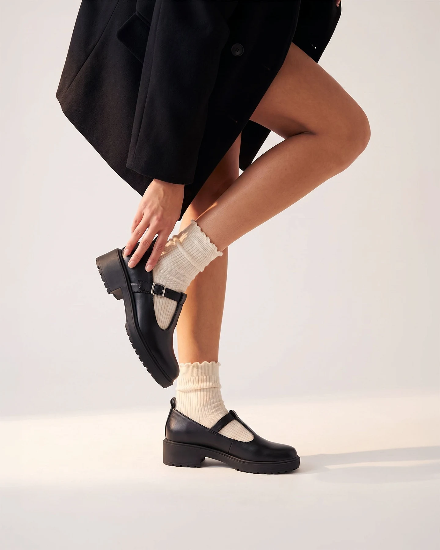 BOHEMA Damen vegan Schuhe Mary Jane Curtsy Schwarz – Ansicht 2